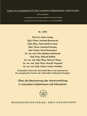 cover image of Über die Bestimmung der Atomverteilung in amorphen Substanzen und Schmelzen